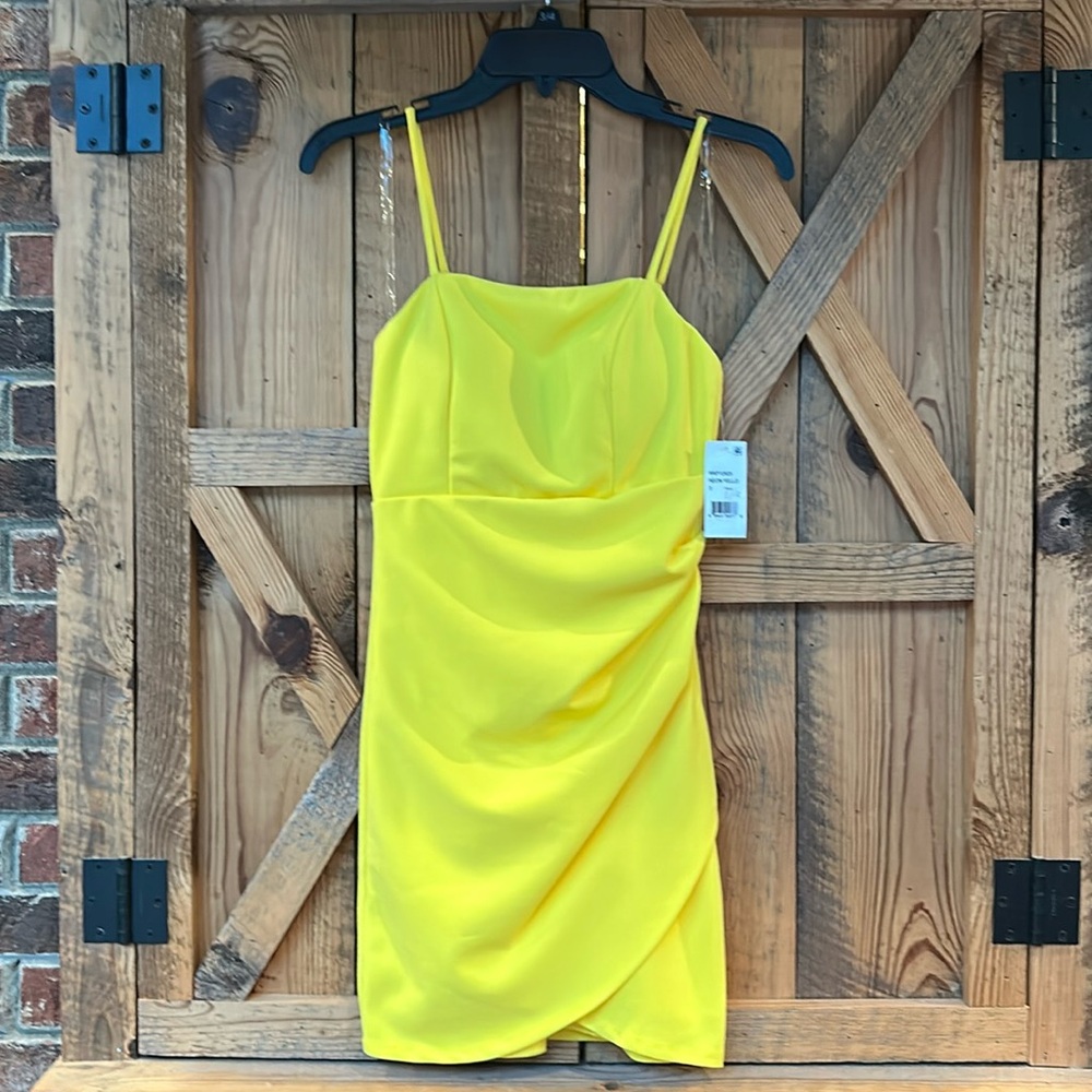 Yellow mini homecoming/cocktail dress.